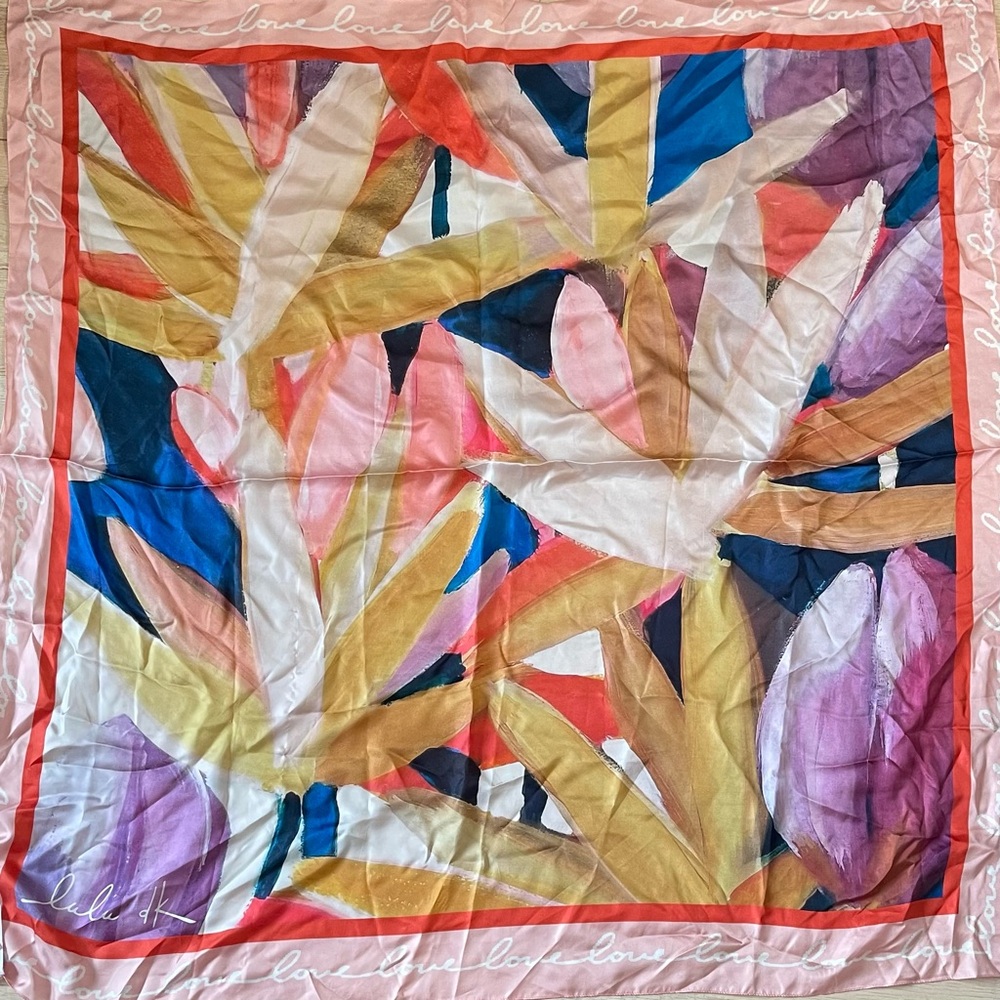 Talbots Multicolor Abstract Scarf new